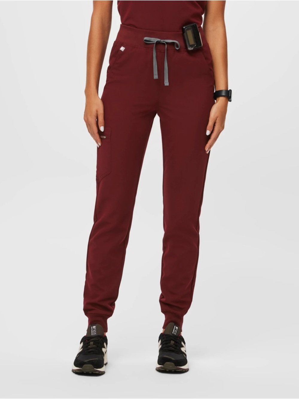 Figs Burgundy Zamora high waisted Jogger Scrub Pants joggers size small